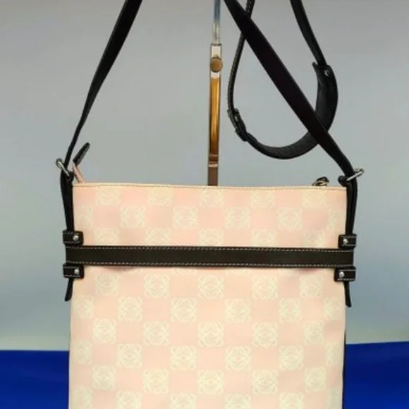 Loewe Pink and White Crossbody Bag